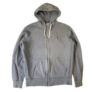 Polo Ralph Lauren Men Hoodie Jacket S Gray Pony Embroidery Activewear Full Zip
